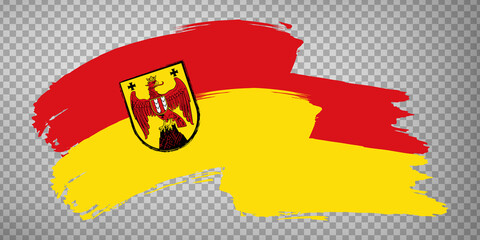 Flag of  Burgenland brush strokes. Waving flag of Burgenland on transparent background for your web site design, app, UI. Austria. EPS10.