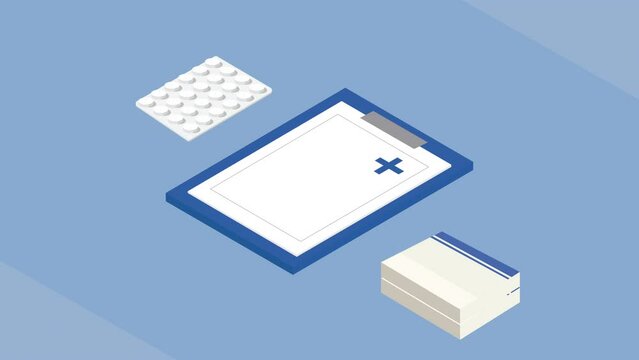 medicine healthcare pills and order animation