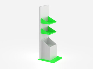 Display stand, retail display stand for product , display stands isolated on white background. 3d illustration