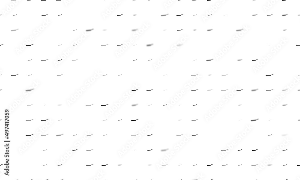 Poster seamless background pattern of evenly spaced black pan symbols of different sizes and opacity. vecto