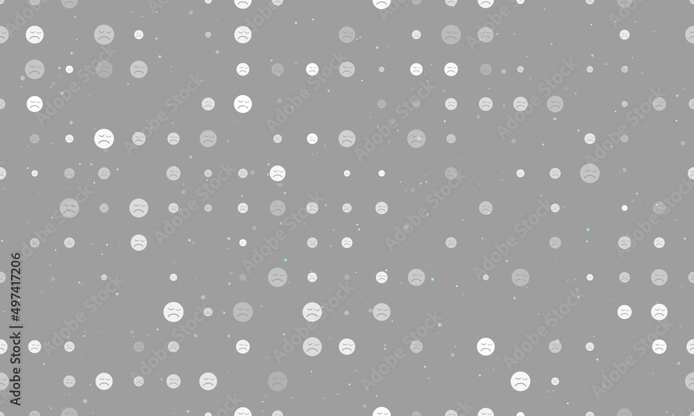 Aufkleber seamless background pattern of evenly spaced white depression symbols of different sizes and opacity