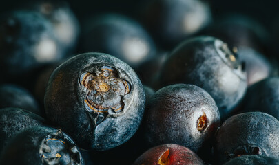 Macro shot of fresh blueberries.