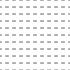 Square seamless background pattern from geometric shapes. The pattern is evenly filled with big black gas text symbols. Vector illustration on white background