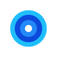 Target goal icon vector graphic illustration in blue