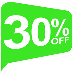 30% thirty percent off banner tag