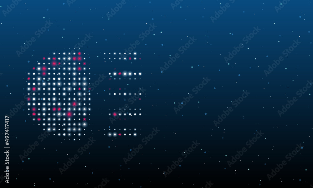 Poster on the left is the headlight symbol filled with white dots. background pattern from dots and circles