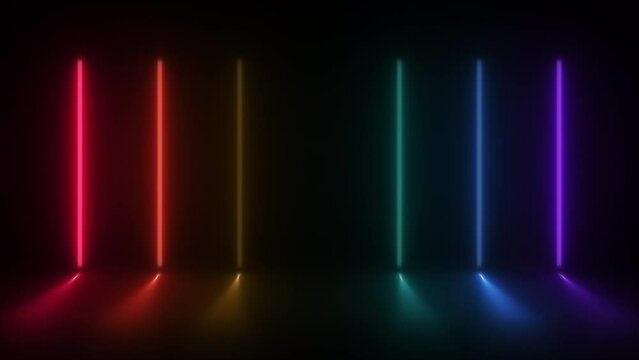 Concept 44-N1 Animated abstract neon light with led light effect and flickering pattern.