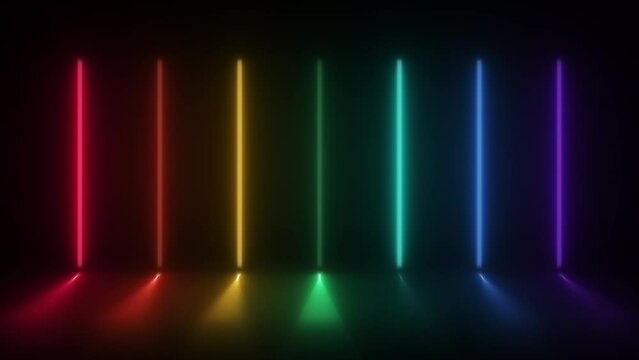 Concept 43-N1 Animated abstract neon light with led light effect and flickering pattern.