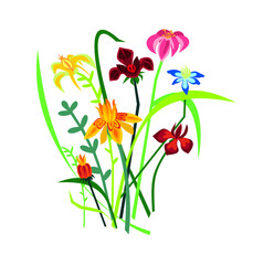 flower,summer,bouquet,cartoon,plant