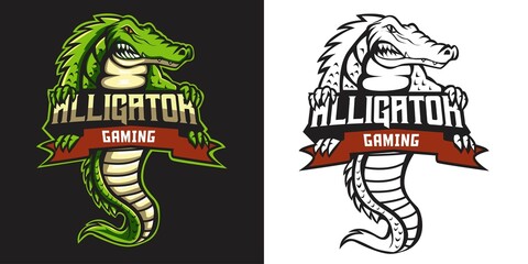 alligator esport logo mascot design
