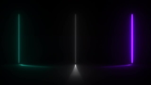 Concept 54-N1 Animated abstract neon light with led light effect and flickering pattern.