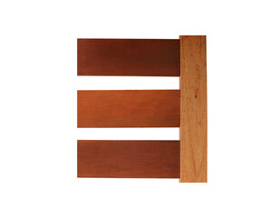 Sign wood isolated on white background.