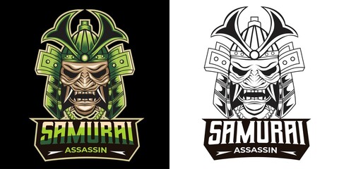 samurai assassin esport logo mascot design