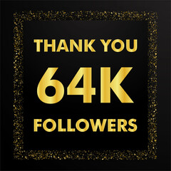 Thank you followers people, 64k online social groups, number of subscribers in social networks, the anniversary vector illustration set. My followers logo, followers achievement symbol design.