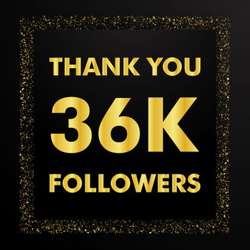 Thank you followers peoples, 36k online social group, number of subscribers in social networks, the anniversary vector illustration set. My followers logo, followers achievement symbol design.
