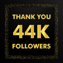 Thank you followers peoples, 44k online social group, number of subscribers in social networks, the anniversary vector illustration set. My followers logo, followers achievement symbol design.