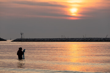 sunrise on the sea of Hua Hin, Thailand