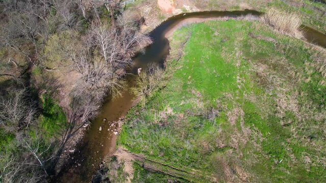 Aerial footage of Post Oak Creek in Sherman Texas