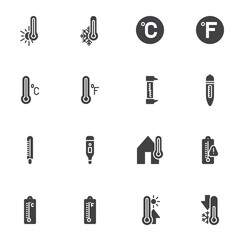 Temperature vector icons set