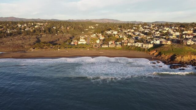 This aerial shot is just off of the famous highway 1 above Moonstone beach in Cambria California