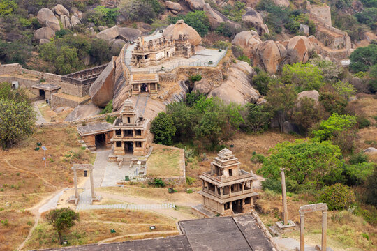 Top view of Mandapam of Hidambeswara Temple, Chitradurga Fort, Karnataka, India