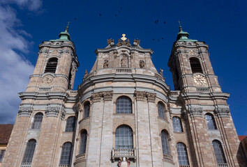 Facade of catholic basilica Sankt Martin in Weingarten