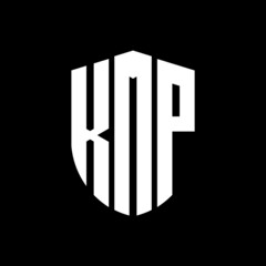 KMP letter logo design. KMP modern letter logo with black background. KMP creative  letter logo. simple and modern letter logo. vector logo modern alphabet font overlap style. Initial letters KMP  - obrazy, fototapety, plakaty