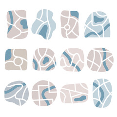 City map creator vector set top view