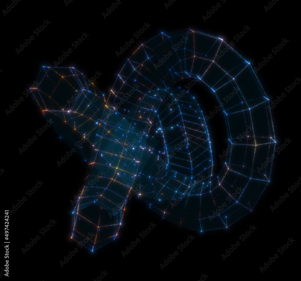 Aufkleber abstract technology background from lines and dots