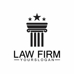 Law Firm Pillar Logo Template-Vector
