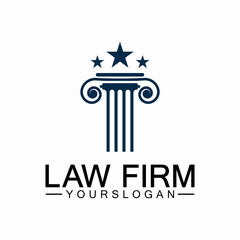 Law Firm Pillar Logo Template-Vector