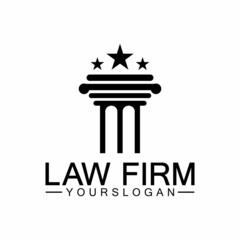 Law Firm Pillar Logo Template-Vector