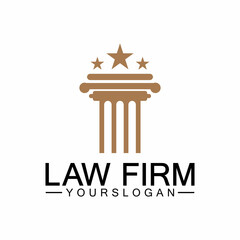 Law Firm Pillar Logo Template-Vector