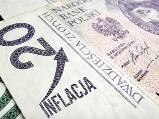 Banknote Polnische Zloty PLN und die Inflation