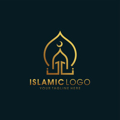 Mosque logo template design vector emblem design concept creative symbol icon