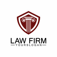 Law Firm Pillar Logo Template-Vector