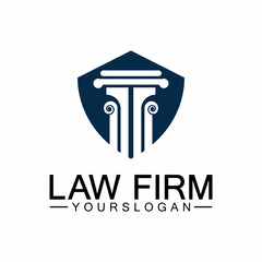 Law Firm Pillar Logo Template-Vector