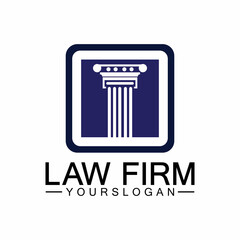 Law Firm Pillar Logo Template-Vector