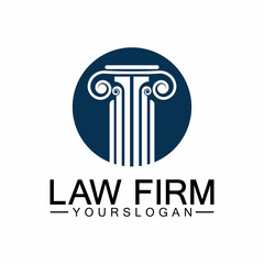 Law Firm Pillar Logo Template-Vector