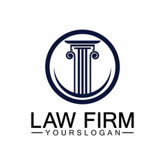 Law Firm Pillar Logo Template-Vector