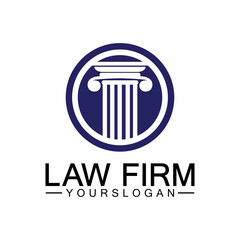 Law Firm Pillar Logo Template-Vector
