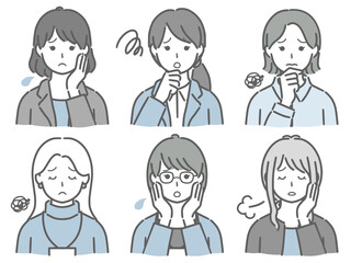 困る女性のセット（仕事向きの服装）