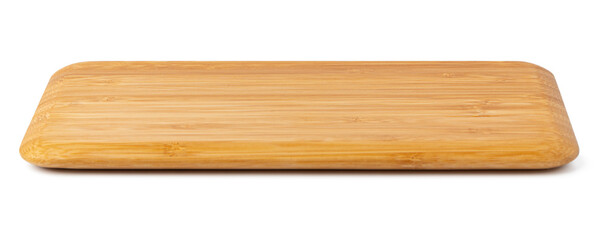 Wooden board isolated on white background, close up