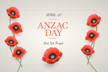 ANZAC day background.  Australian and New Zealand national public holiday. Vector Illustratiion.
 - obrazy, fototapety, plakaty