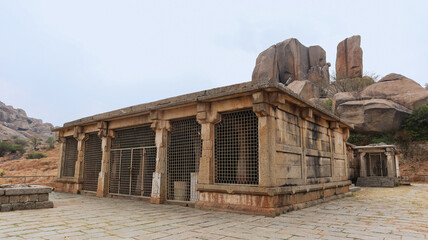 Fototapeta na wymiar Front view Gopalaswami Temple from the watch tower, Chitradurga fort, Karnataka, India
