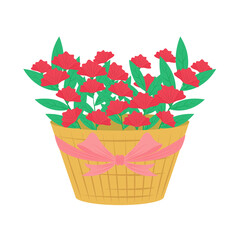 flowers in a basket