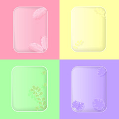 Vector templates for products, 4 in 1. For cosmetics, electronics, summer goods.