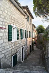 Fototapeta na wymiar View of the streets of the old town Herceg Novi in Montenegro