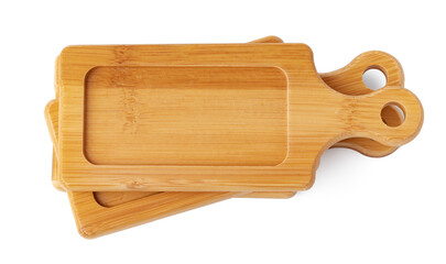 Wooden board isolated on white background, close up