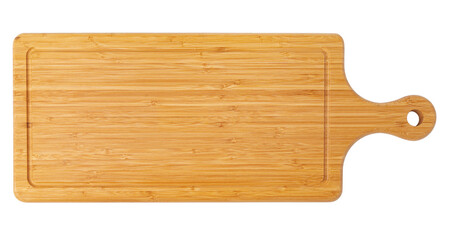 Wooden board isolated on white background, close up